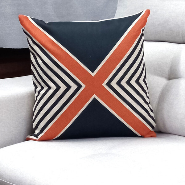 Capa De Almofada Linho Geometrica 4 45x45