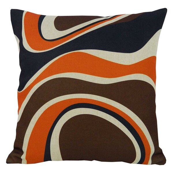 Capa De Almofada Linho Mistura Marrom E Laranja 44x44cm