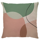 Capa De Almofada Linho Moderna Rosa E Verde