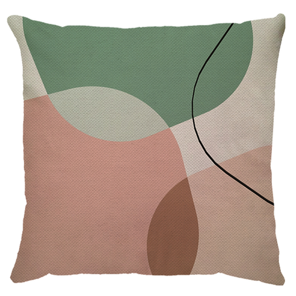 Capa De Almofada Linho Moderna Rosa E Verde