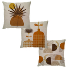 Capa De Almofada Linho Vasos Terracota