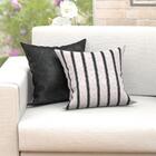 Capa De Almofada Listrada Preta 6 Unidades 45cm X 45cm Com Zí
