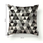 Capa de Almofada Mahori Preta e Branca Suede 45x45cm