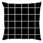 Capa De Almofada Minimalista Grid Preto 45x45cm