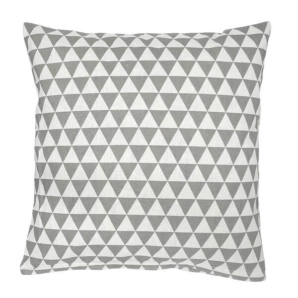 Capa De Almofada Minimalista Triângulos 42x42cm Cinza