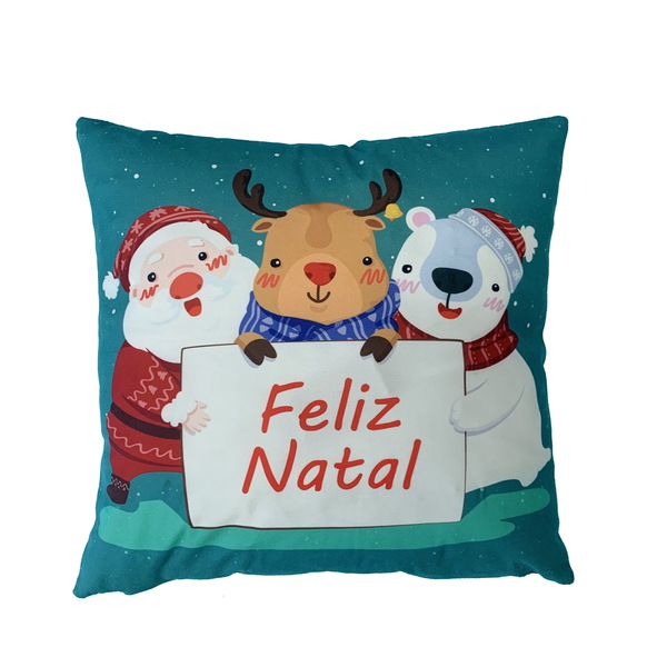 Capa De Almofada Natal Com Leds  44cmx44cm Desenho 06 Cor 98: