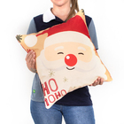 Capa De Almofada Natalina Estampada 2 Unidades Tecido Suede 4