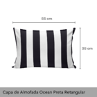Capa De Almofada Ocean Preta Retangular