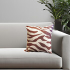 Capa De Almofada Organica Palha 45x45  Zebra Terracota