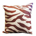 Capa De Almofada Organica Palha 45x45  Zebra Terracota