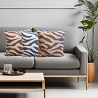 Capa De Almofada Organica Palha 45x45  Zebra Terracota