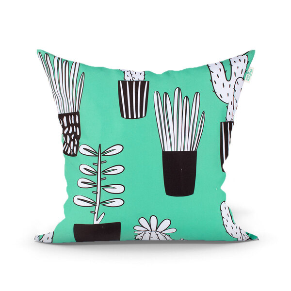 Capa De Almofada Para Quarto Ou Sala Verde 45cm X 45cm Com Zí