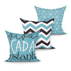 Capa De Almofada Para Sala Estampada Decorativa Kit Com 3 Uni