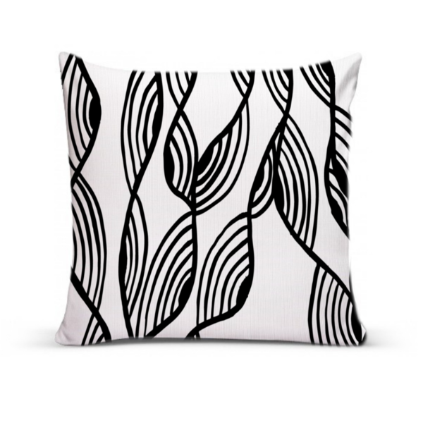 Capa De Almofada Para Sofá 40x40 Geométrica Linhas Branco