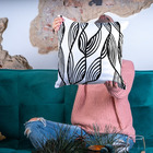 Capa De Almofada Para Sofá 40x40 Geométrica Linhas Branco