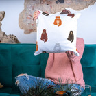 Capa De Almofada Para Sofá 40x40 Infantil Ursos Branco