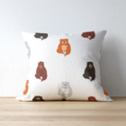 Capa De Almofada Para Sofá 40x40 Infantil Ursos Branco