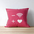 Capa De Almofada Para Sofá 40x40 Menos Wifi Mais Amor Vermelho