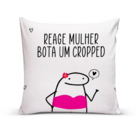 Capa De Almofada Para Sofá 40x40 Reage Mulher Cropped Branco