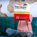 Capa De Almofada Para Sofá Sala 40x40 Abraço Remédio Branco