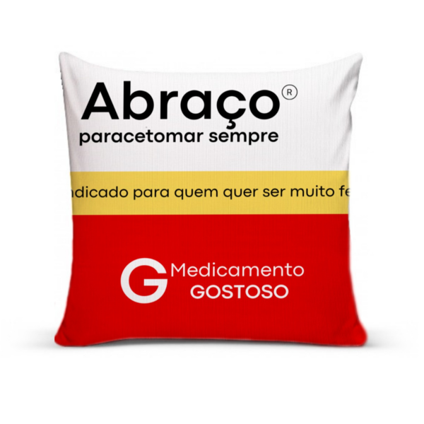 Capa De Almofada Para Sofá Sala 40x40 Abraço Remédio Branco
