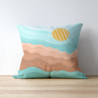 Capa De Almofada Para Sofá Sala 40x40 Céu E Mar Branco