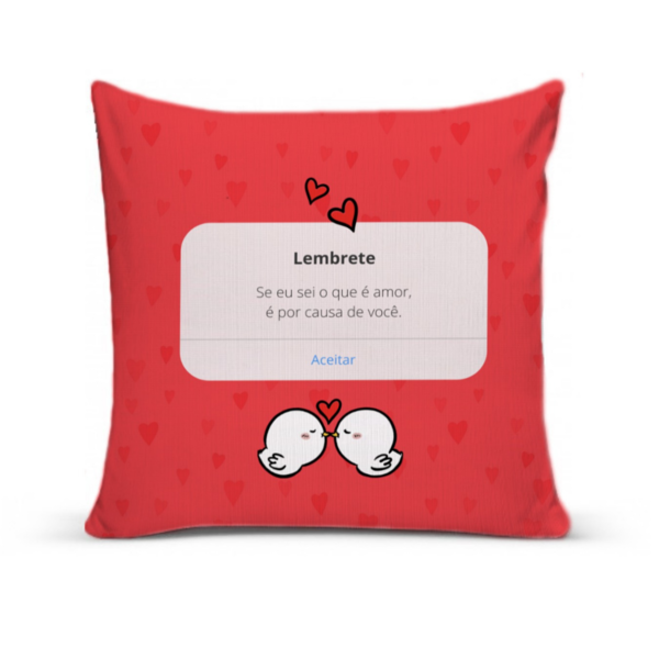 Capa De Almofada Para Sofá Sala 40x40 Lembrete Amor Vermelho