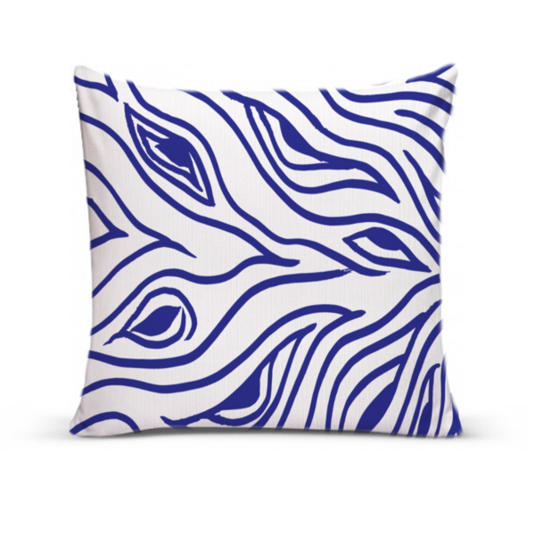 Capa De Almofada Para Sofá Sala 40x40 Linhas Azuis Azul