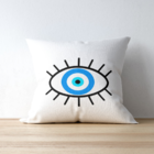 Capa De Almofada Para Sofá Sala 40x40 Olho Grego Branco