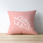 Capa De Almofada Para Sofá Sala 40x40 Rosê Folha Rosa