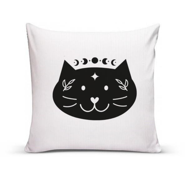 Capa De Almofada Para Sofá Sala Decorativa 40x40 Gato Branco
