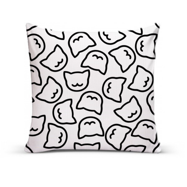 Capa De Almofada Para Sofá Sala Decorativa 40x40 Gatos Branco