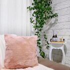 Capa De Almofada Pelúcia Quadrada  Baunilha