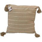 Capa De Almofada Pompom Decorativa 45x45cm Linho