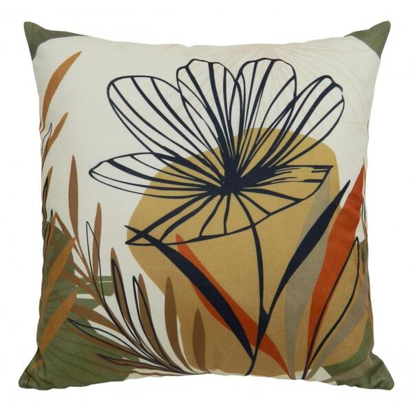 Capa De Almofada Prado Flor Tons De Verde 44x44cm