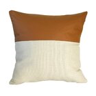 Capa De Almofada Quadrada Em Linho E Couro