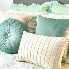 Capa De Almofada Retangular Drapeada Creme