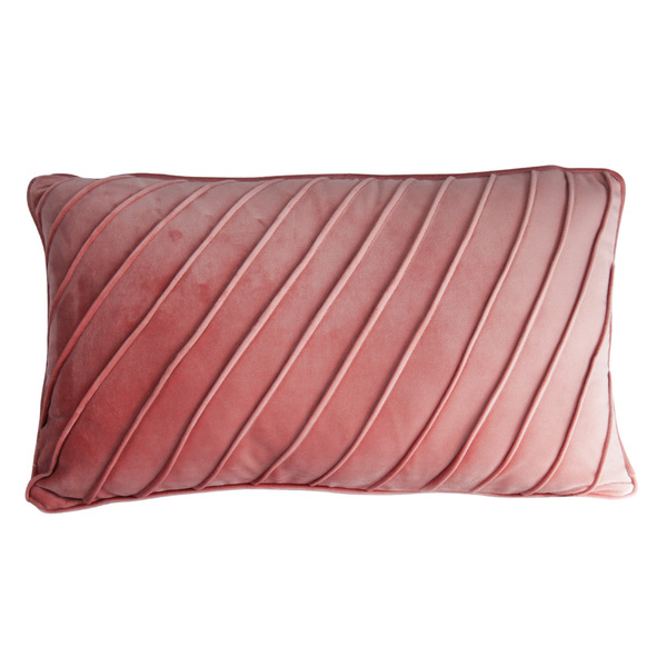 Capa De Almofada Retangular Drapeada Em Veludo Rosa Antigo