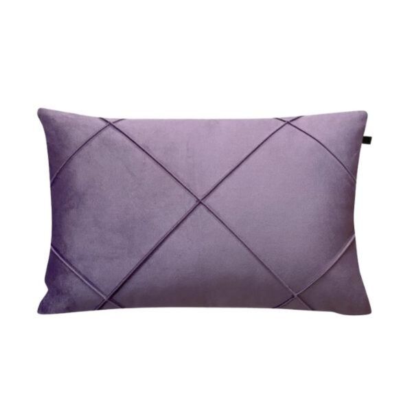 Capa De Almofada Retangular Veludo Roxo 35x65cm
