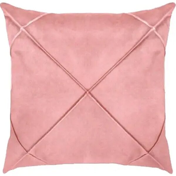 Capa De Almofada Suede Aveludada Drapeada 45x45cm Rosê