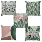 Capa De Almofada Suede Escama Verde E Rosa