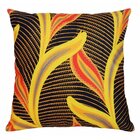 Capa De Almofada Suede Folhas Preta Suprema 44x44