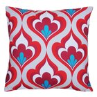 Capa De Almofada Suprema Adamascado Azul E Vermelho 44x44cm