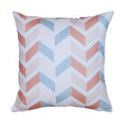 Capa De Almofada Suprema Estampa Zigzag Rosa Cinza 44x44cm