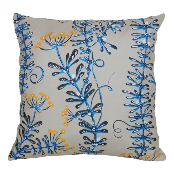 Capa De Almofada Suprema Flores E Folhas Azul 44x44cm