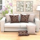 Capa De Almofada Tabaco / Bege 2 Unidades 60cm X 60cm Tecido