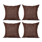 Capa De Almofada Tabaco De Linho Lisa 45cm X 45cm Com Zíper 4