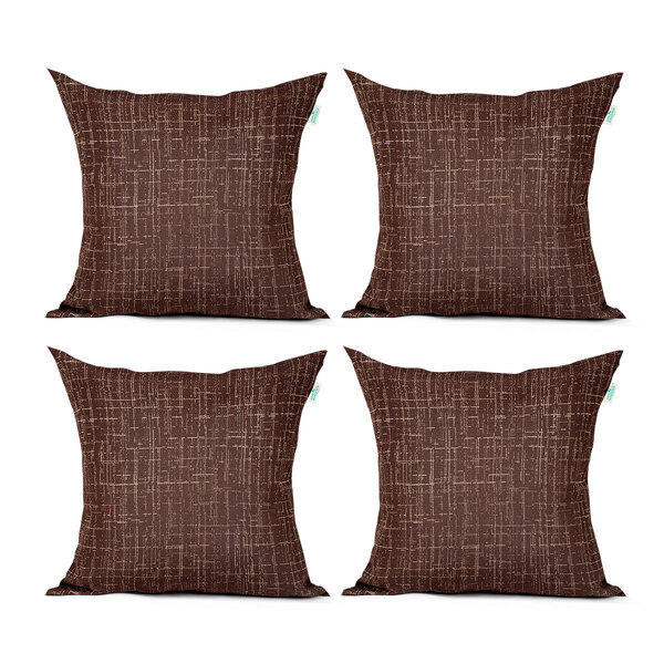 Capa De Almofada Tabaco De Linho Lisa 45cm X 45cm Com Zíper 4