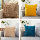 Capa De Almofada Veludada Textura Luxo Branca 43 X 43 Cm