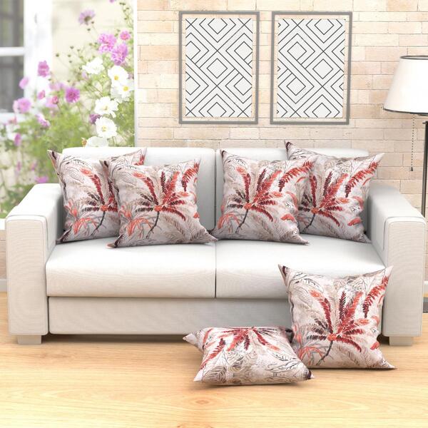 Capa De Almofada Vermelha Estampada Vivarti 6 Unidades 60cm X